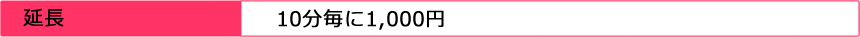 延長：10分ごとに1,000円